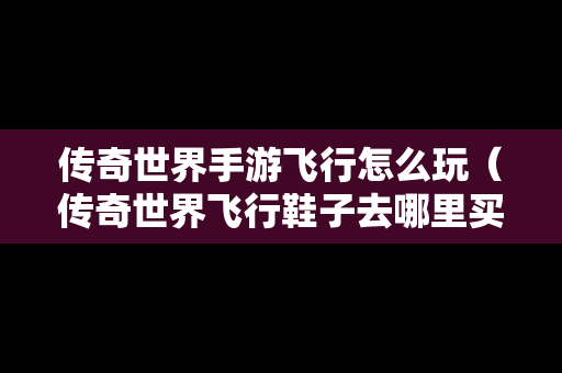 传奇世界手游飞行怎么玩（传奇世界飞行鞋子去哪里买?）