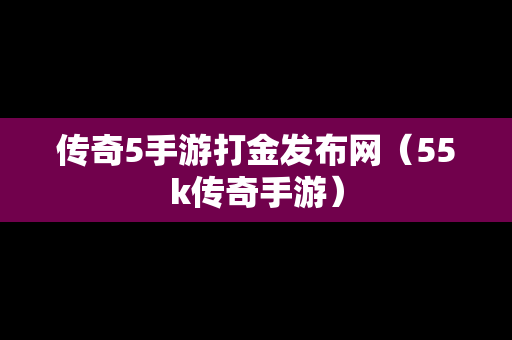 传奇5手游打金发布网（55k传奇手游）