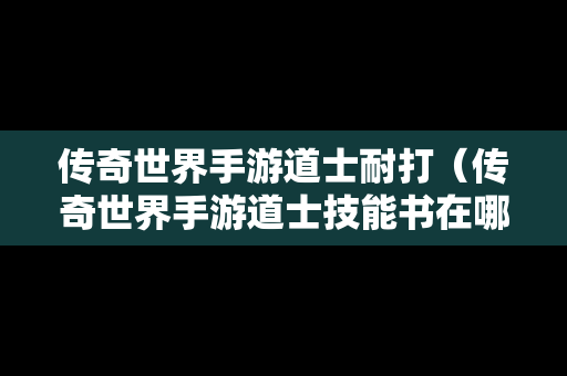 传奇世界手游道士耐打（传奇世界手游道士技能书在哪打）