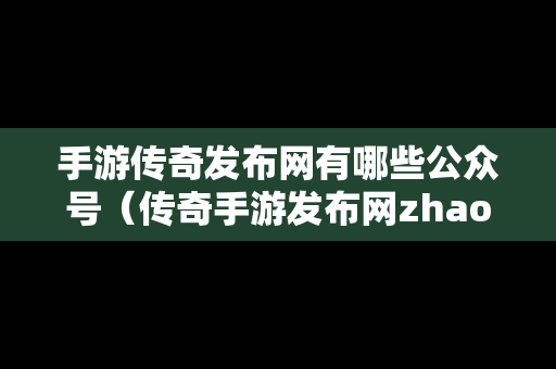 手游传奇发布网有哪些公众号（传奇手游发布网zhaosf）