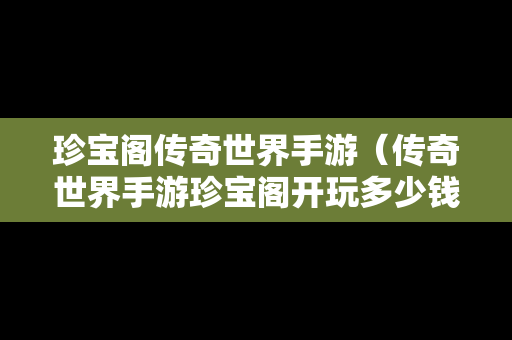 珍宝阁传奇世界手游（传奇世界手游珍宝阁开玩多少钱）