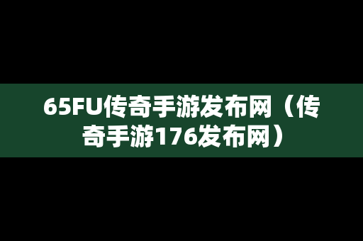 65FU传奇手游发布网（传奇手游176发布网）