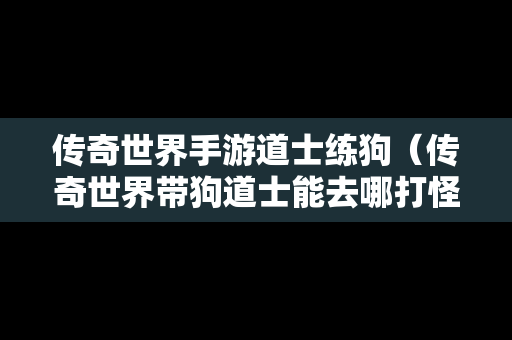 传奇世界手游道士练狗（传奇世界带狗道士能去哪打怪）