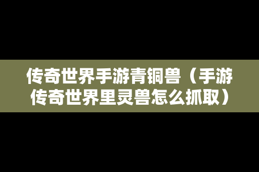 传奇世界手游青铜兽（手游传奇世界里灵兽怎么抓取）